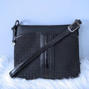 Brighton canvas/leather crossbody EUC